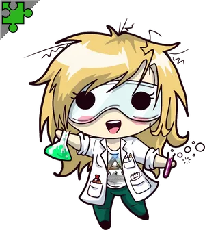 Chibi Scientist Adventure PNG image