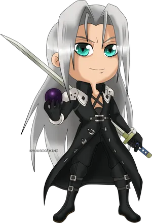 Chibi Sephiroth Fan Art PNG