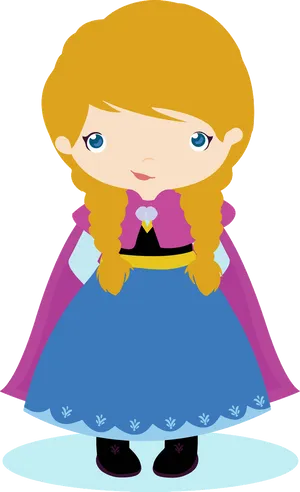 Chibi Style Anna Frozen Character PNG