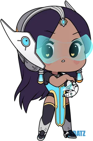 Chibi Symmetra Overwatch Art PNG image