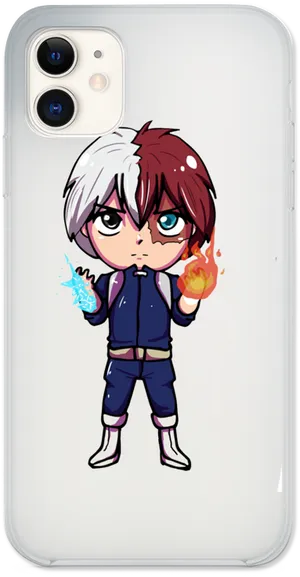 Chibi Todoroki Half Hot Half Cold Phone Case PNG image