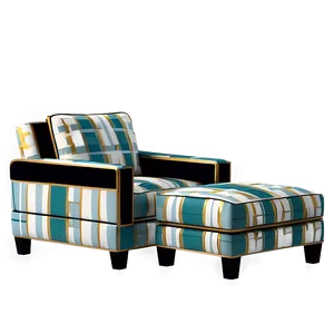 Chic Armchair With Ottoman Png Lpr PNG image