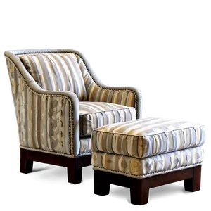 Chic Armchair With Ottoman Png Srp PNG image