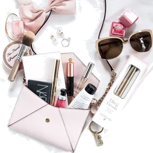 Chic Cosmeticsand Accessories Flatlay PNG image