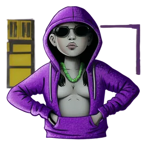 Chic Purple Hoodie Drawing PNG 06292024 PNG