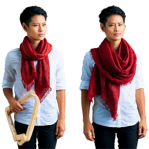 Chic Red Scarf PNG 35