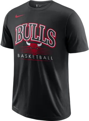 Chicago Bulls Nike Black T Shirt PNG image