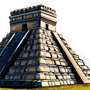 Chichen Itza Detailed Sketch PNG Gxb78 PNG