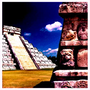 Chichen Itza Vintage Postcard PNG 06252024
