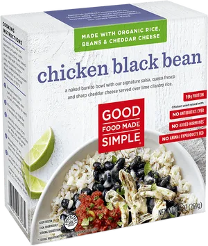 Chicken Black Bean Burrito Bowl Packaging PNG image