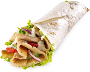 Chicken Shawarma Wrap Delicious Fast Food PNG image