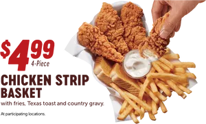 Chicken Strip Basket Meal Deal PNG