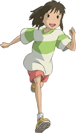 Chihiro Running Spirited Away PNG image