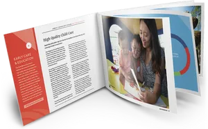 Child Care Education Magazine Spread PNG image