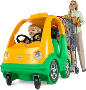 Child Friendly Shopping Cart PNG image