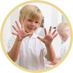 Child Handwashing Soap Bubbles PNG