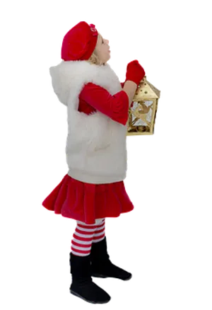 Child Holding Christmas Lantern