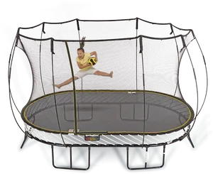 Child Jumpingon Trampoline PNG image