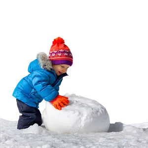 Child Making Snowman PNG 05242024