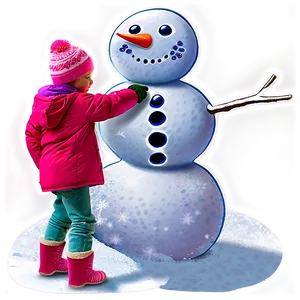 Child Making Snowman PNG Unw75