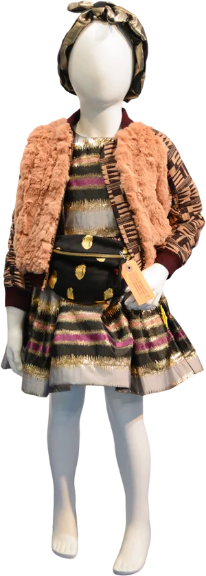 Child Mannequin Dressedin Autumn Apparel PNG image