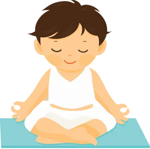 Child Meditation Yoga Pose PNG image