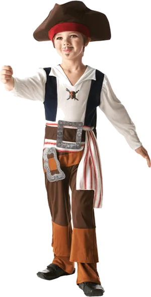 Child Pirate Costume Portrait PNG image