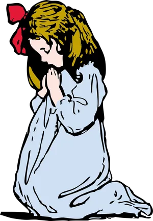 Child Praying Illustration PNG image