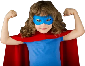 Child Superhero Costume Pose PNG image