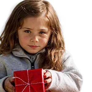 Child With Christmas Gift PNG 65