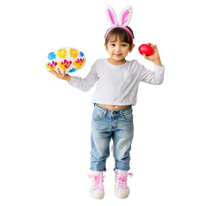 Child With Easter Eggs PNG 60