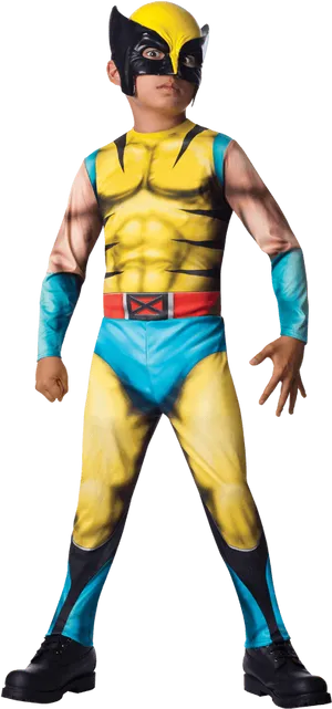 Child Wolverine Costume Portrait PNG image