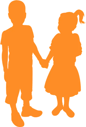 Childhood Friends Silhouette PNG image