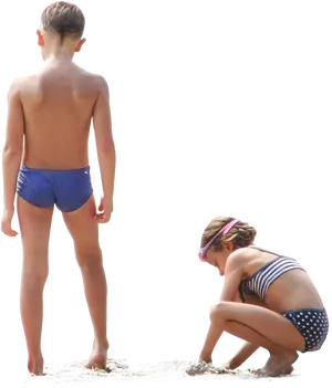 Children Beach Sand Play Swimwear PNG image