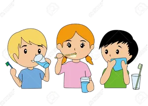 Children Dental Hygiene Routine PNG image