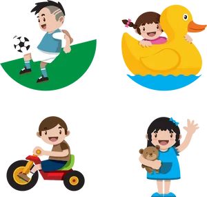 Children Engagingin Various Activities PNG image