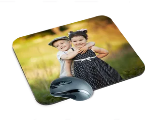 Children Hugging Mouse Pad PNG image