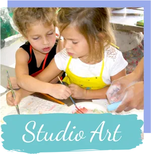 Children Painting Studio Art Session PNG