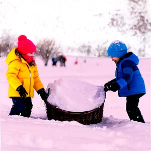 Children Playing In Snowfall Png Usg20 PNG image