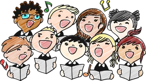 Childrens Choir Cartoon Illustration