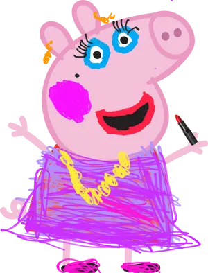 Childs Drawingof Peppa Pig