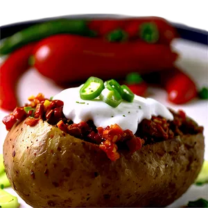 Chili Topped Baked Potato PNG Gkw