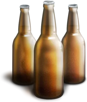 Chilled Beer Bottles Condensation PNG image