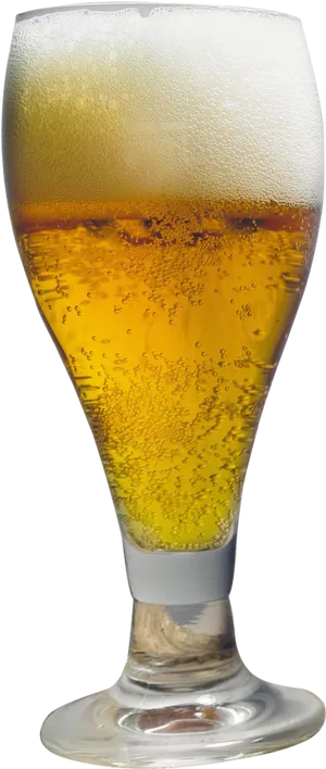 Chilled Beer Glass Frothy Head PNG image