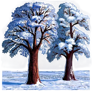 Chilly Snow Trees PNG 06292024 PNG