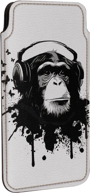 Chimpanzee Headphones Artwork PNG image