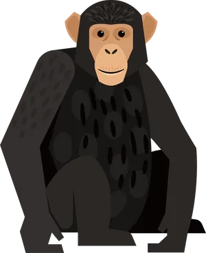 Chimpanzee Vector Illustration PNG image