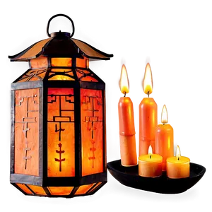 Chinese Lantern With Candle PNG 06262024