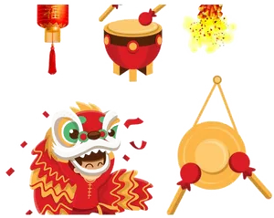 Chinese New Year Celebration Icons PNG image