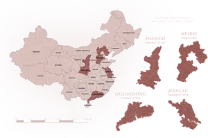 Chinese Regional Styles Map PNG image